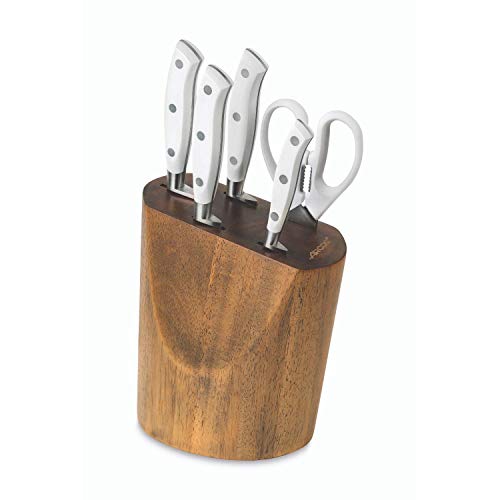 Arcos Juego de Cuchillos de Cocina, Acero_Inoxidable, Blanco, Estandar