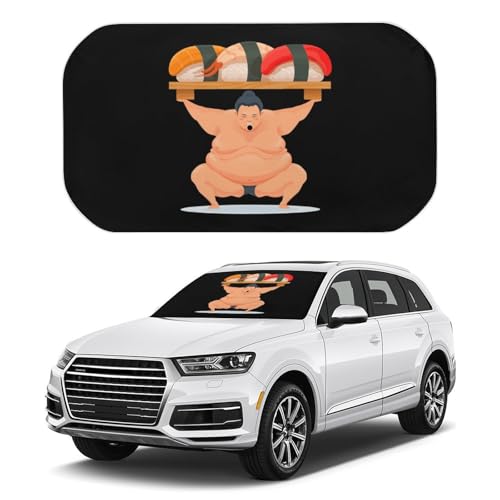 車用サンシェード 相撲 大相撲 すし 和風 折りたたみ式 傘型 遮光 遮熱 取付簡単 収納便利