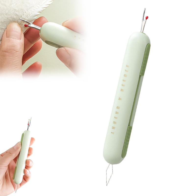Image of 2 in 1 Needle Threader Seam Ripper, 2024 New Needle Threaders Seam Rippers for Sewing, Upgraded Threading and Seam Remover Seam Ripper Tool for Sewing Crafting Knitting Thread(Green 1pcs)