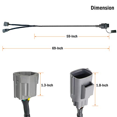 CARROFIX Replacement Vehicle 4 Way Flat Tow Hitch Trailer Wiring Harness 69 Inches Compatible with 2007-2018 Jeep Wrangler JK