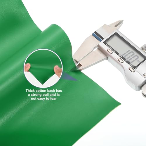 QUARKZMAN PU Kunstlederstoff Nappa-Optik 0,4 Yards Länge 54x14x0,04 Weiches Synthetisches Leder Material Blätter 1mm Dick Für Taschen DIY Bastelarbeiten Grün