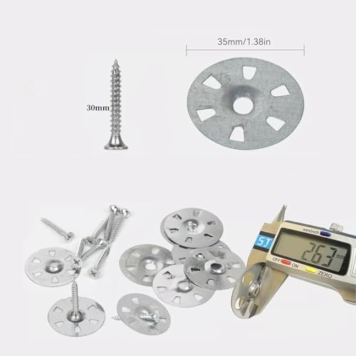 Rondelles métalliques pour fixations de cloison sèche et panneau isolant