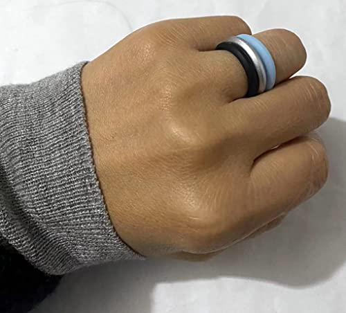 AZYOUNG Womens 3mm Wide Dome Top Silicone Wedding Ring 10pcs Pack Pink Gold Stackable Rubber Bands - US Size 4-82