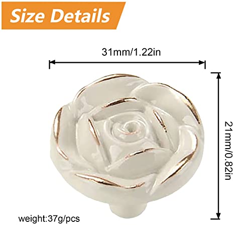 MOROBOR Antique Rose Flower Cabinet Knobs - Image 2