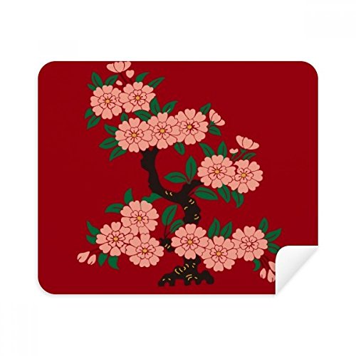 Chiffon de nettoyage en suède pour écran et lunettes avec motif fleur 2Pcs