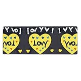 Alfombrilla de mouse extragrande de 11.8 x 31.5 pulgadas con texto en inglés «Love You with All My Heart» para teclados RGB y ratones, adecuada para juegos y uso en la oficina.