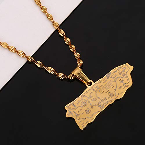 Stainless Steel Puerto Rico Map Pendant Necklaces Puerto Ricans Map Jewelry3