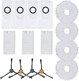 Ersatzteil-Zubehör, Zubehör-Set für Midea V12 Roboter-Staubsauger, inklusive 3 HEPA, 4 Mopptücher, 4 Taschen, 4 Seitenbürsten