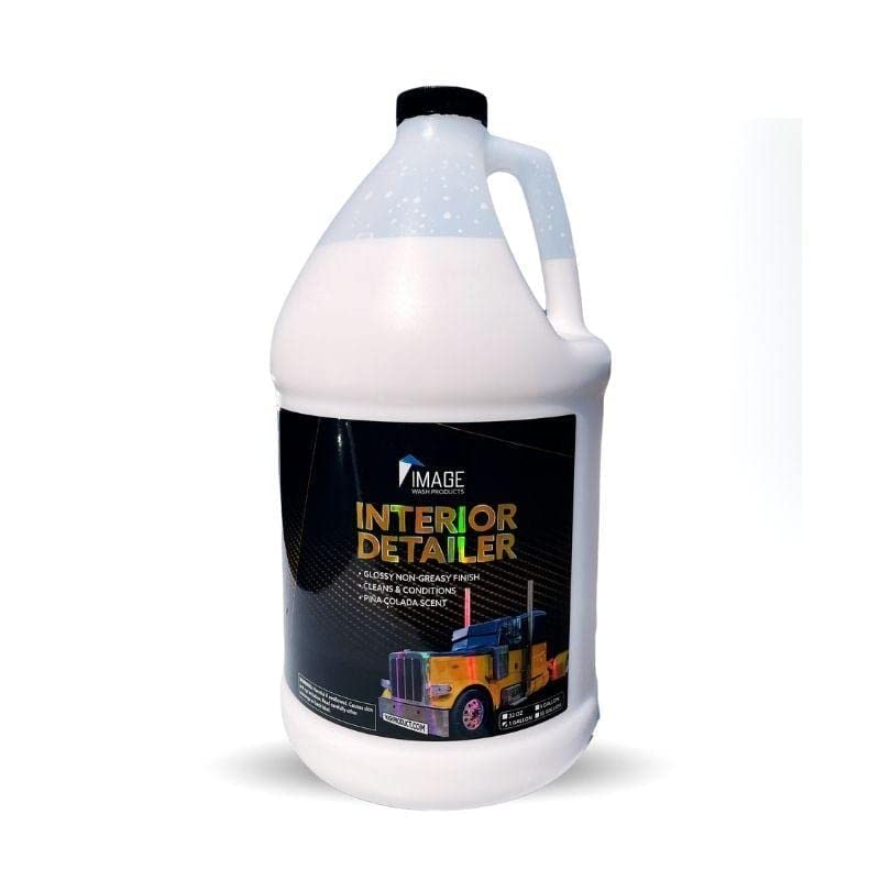 Image Wash Products Interior Detailer & Protectant for Vinyl, Rubber, Plastics, Tires and Leather – Cleans and Conditions - Non Greasy High Gloss Finish - Piña Colada Scented - 1 Gallon