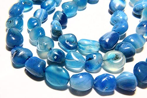 Perles calcédoine bleue en vrac de 8x11mm à 12x16mm pour création bijoux DIY