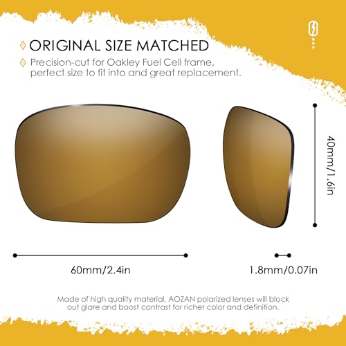 Image of ANSI Z87.1 Replacement Lenses For Oakley Fuel Cell OO9096 Sunglasses
