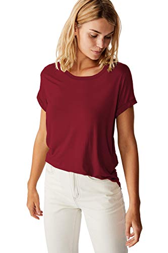 Image of Fabricorn Plain High Low Hem Cotton Tshirt for Women
