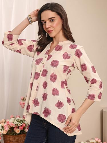 Image of Libas Printed Cotton A Line Shirts Suit