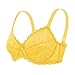 HSIA Minimizer Bra for Women Full Coverage Lace Unlined Underwire Bras Yolk Yellow