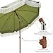 AMMSUN 7ft Patio Umbrella with Fringe Outdoor Tassel Umbrella UPF50+ Premium Steel Pole and Ribs Push Button Tilt, Sage Green