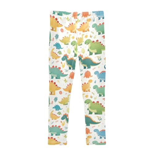 KLL Set Cartoon Watercolor Dinosaurs Girls Cotton Pants Stretchy High Waisted Yoga Pants Exercise2