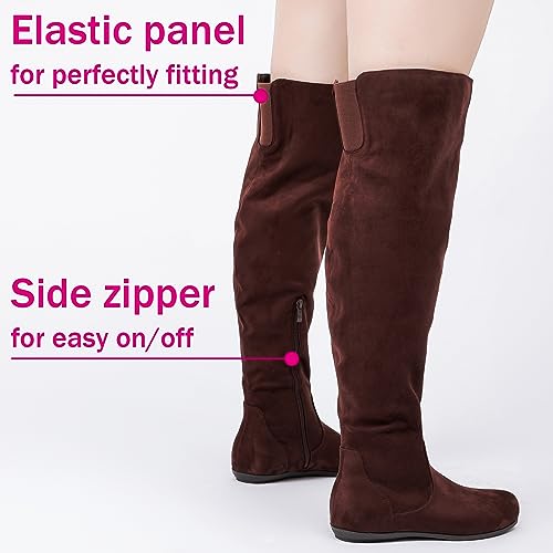 Luoika Women's Extra Wide Calf Over the Knee High Boots.3
