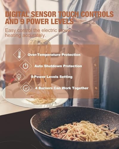 Induction Cooktop 30 Inch with 4 Burners Built-in Induction Stovetop with Boost Timer Child Safety Lock 9 Power Levels Shutdown 7000W for RV, Apartment, Kitchen