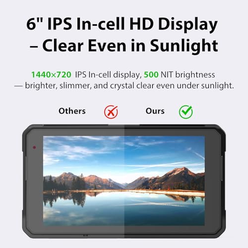 Image of Sunweyer 5 inch Portable Motorcycle Touchscreen with Wireless CarPlay & Android Auto, TPMS, Wireless GPS Navigation, Dual Bluetooth, IP68 Waterproof, Easy Installation (W16)