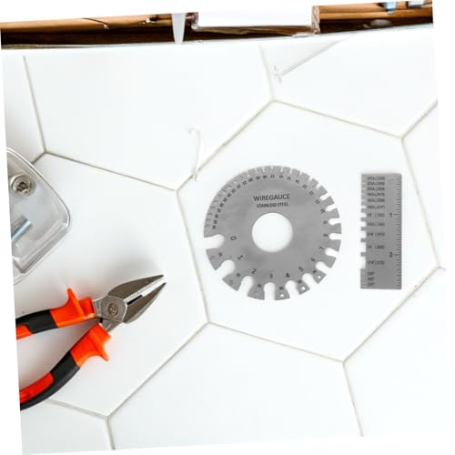 Juego de 2 calibradores de espesor para soldadura en acero inoxidable, herramientas precisas para medir alambres y brechas de soldadura, para inspección y fabricación miniatura 2