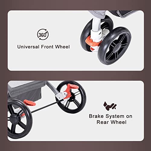 SPRICHIC Lightweight Foldable Pet Stroller - 4 Wheels Travel Folding Carrier for Small Dog & Cat, Cat Dog Stroller with… - Image 7