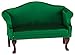 Classics Dollhouse Sofa, Mahogany with Emerald Green Fabric