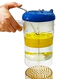 Glass Fat Separator, 4-Cup Gravy Separator with 304 Stainless Steel Strainer, Heat-resistant Glass Grease Separator with Bottom Release (4 Cups)