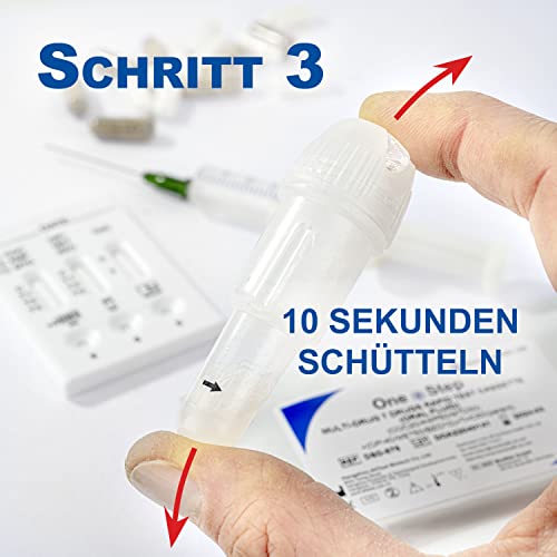 One+Step Multi Drogentest Speichel für 7 Drogenarten: THC - Amphetamin - Kokain - Methamphetamin - Methadon - Opiate - Benzodiazepin - Drogenschnelltest Speicheltest - 2 Stück