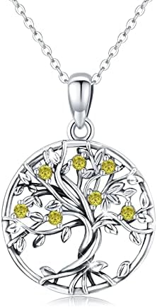 TRISHULA 925 Sterling Silver Tree of Life Necklace Gift for Women Girls Kids