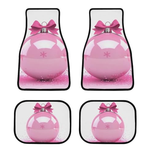 Tapis de sol de voiture boule de Noël rose pour illuminer vos trajets quotidiens d'hiver