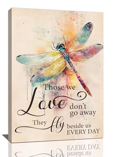 Dragonfly Pictures Wall Art, Farmhouse Bathroom Canvas Wall Decor, Vintage