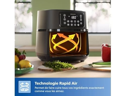 PHILIPS Friteuse à air chaud HD9285/93 Airfryer connecté 5000 XXL