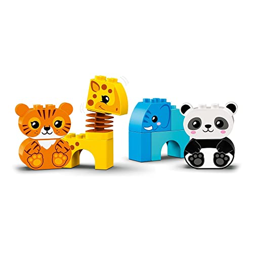 DUPLO My First Il Treno degli Animali, Giocattolo con Elefante, Tigre, Panda e Giraffa da Costruire, Giochi Educativi per Bambini e Bambine da 1,5 Anni, Idee Regalo di Compleanno 10955 - Lego - Immagine 7