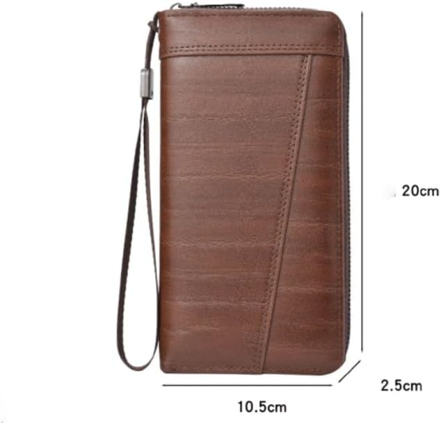 VIDI Retro Men's Wallet Long Zipper Multi-card Slot Pu Large Capacity
