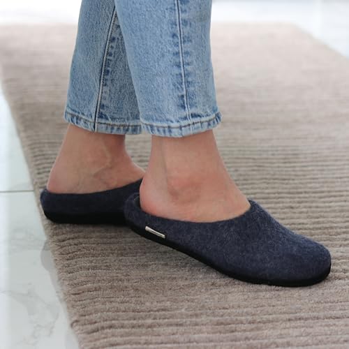 Image of Nootkas Felted Merino Wool 'Astoria' Mule House Slipper for Men and Women