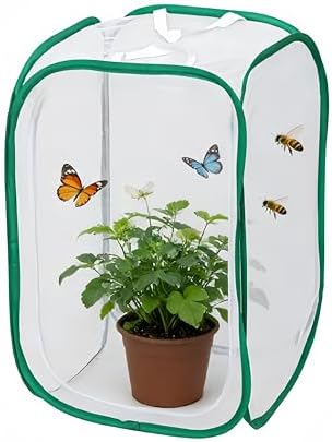 Butterfly Habitat Insect Cage–Pop Up Portable Mesh Terrarium – Caterpillar Enclosure Bug Catching Kit Observation Enclosure for Small Insects–23.6Inch Butterfly Cage for Outdoor & Classroom Science