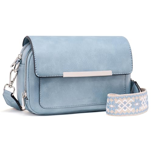 Roulens Crossbody Bags for Women Small Crossbody Wallet Purses with Card Slots Leather Shoulder Handbags Travel/Daily Use