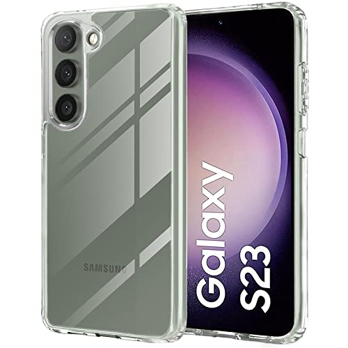TheGiftKart Ultra-Hybrid Crystal Clear Back Case Cover for Samsung Galaxy S23 5G | Shockproof Design | Camera Protection Bump | Hard Clear Back Case for Samsung Galaxy S23 (PC & TPU | Transparent)