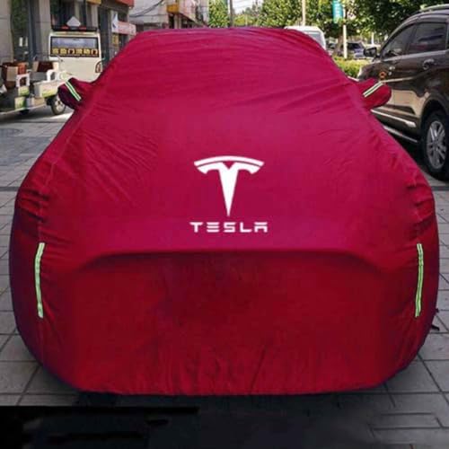 Bâche pour Tesla Model 3 housse de garage complète rouge étanche