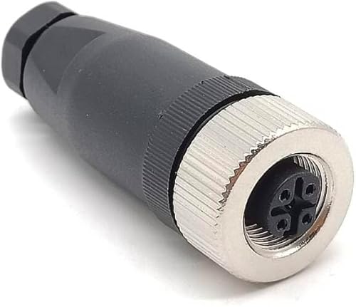 Miniatura 4 de Elecbee Conector de cable M12 Circular Impermeable Enchufe de Aviación Terminación de Tornillo Instalable en Campo Desapantallamiento Recto