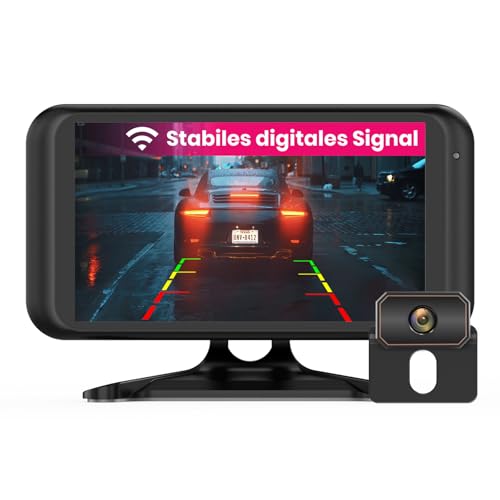 AUTO-VOX Digital Kabellos Rückfahrkamera CS2, Drahtlose Rückfahrkamera mit 4,3" LCD Monitor, Funk Rückfahrkamera mit IP68 Wasserdicht, Nachtsicht, Interne Antenne, Einfache Installation