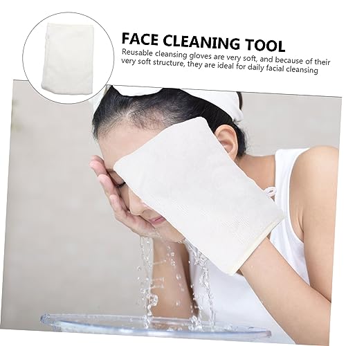 FRCOLOR 3 Peças Luvas De Removedor De Maquiagem De Fibra Luvas De Banho Luvas De Limpeza Luvas De Es