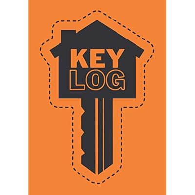 Key Log: LARGE format A4 professional key record book sign out. 864 entry lines over 32 printed pages. Orange.