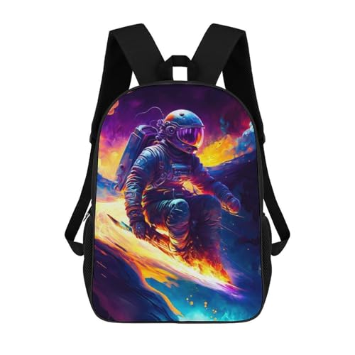 Sinyumoney Mochila Impresa 3D Para Niños Reach for Sky, Mochila De Moda Para Escuela, Viajes Y Ocio, Mochila Grande Para Niños Y Niñas, Astro Skater, 17'