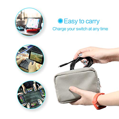 Echzove Charger Compatible With Nintendo Switch, Charging Cable Compatible With Nintendo Switch, Charger Cable Compatible With Nintendo Switch Pro Controllers - Black (4.92Ft) #TOP6