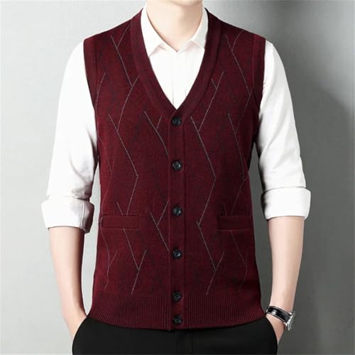Men's Thickened Casual Cardigan Sweater Vest Autumn and Winter V-Neck Single-Breasted Warm Men's Cardigan Vest4