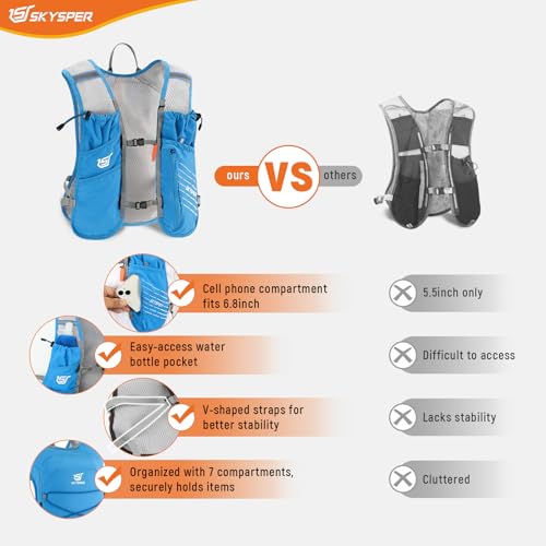 Sac hydratation running 12L grand volume avec bouteilles souples pour course à pied - 5