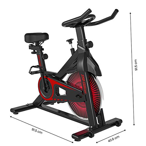 Image of SPARNOD FITNESS SSB-10 Spin Bike Exercise Cycle for Home Gym - Digital Display, Adjustable Resistance, 4 way Adjustable Seat, 100 kg Maximum User Weight - Heavy Duty, Black