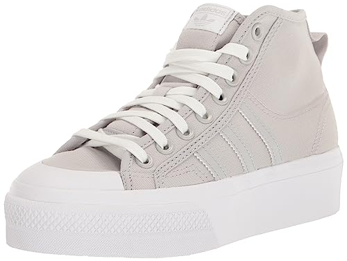 Image of adidas Unisex-Child Nizza Platform Mid Sneaker, Grey/Grey/White, 5 Big Kid