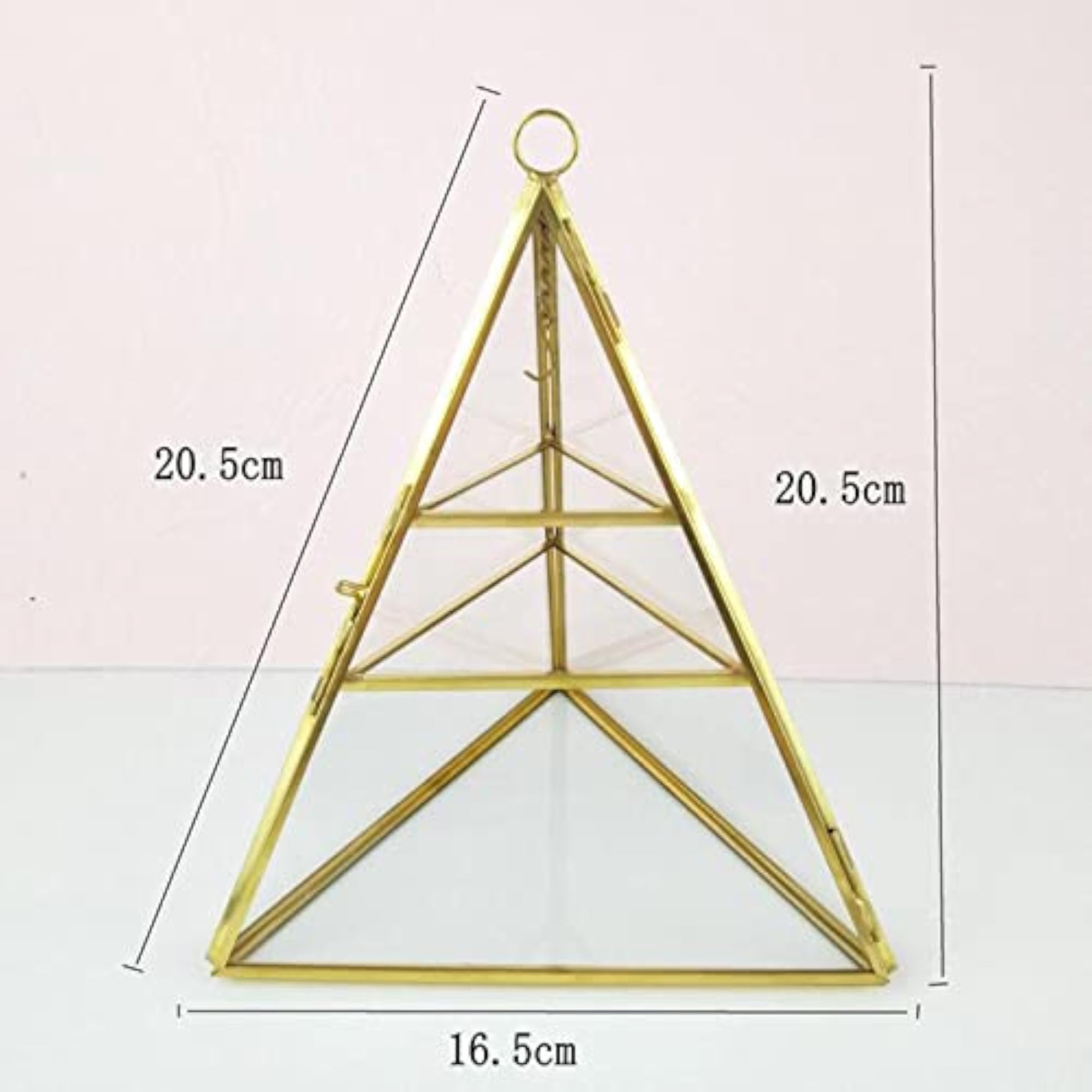 3Tier Pyramid Clear Glass Jewelry Trinket Box